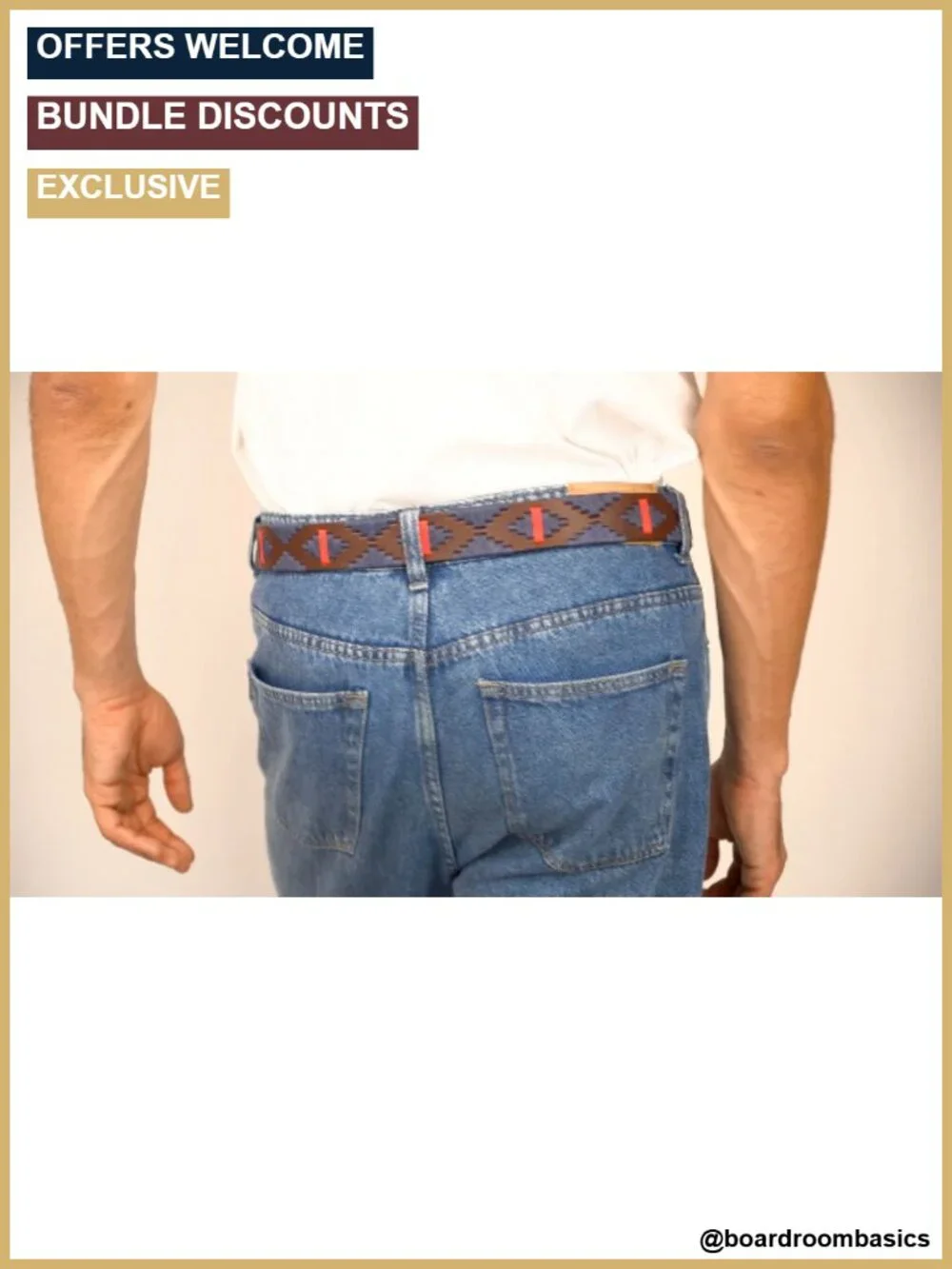 Hand-Stitched Leather Polo Belt for Men